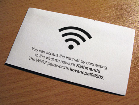 Sample Wifi Courtesy Card